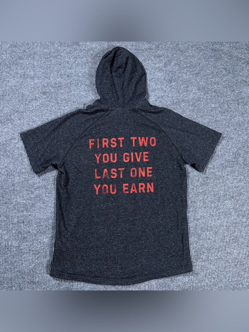 Under Armour Project Rock Hoodie Mens 2XL Gray Short Sleeve Sweatshirt 1326409 - Picture 7 of 9